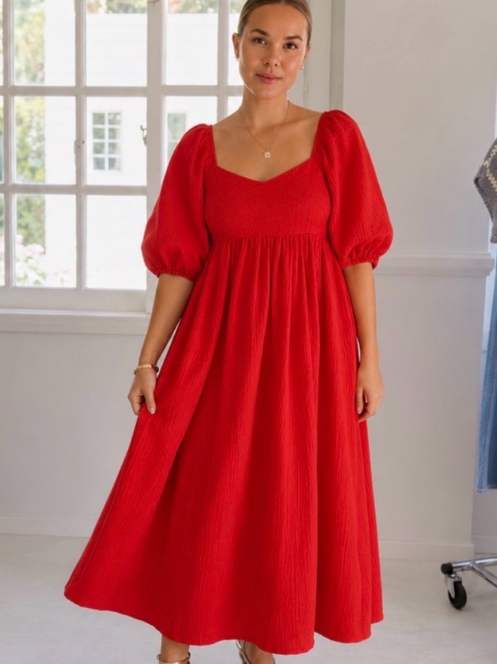 Carly Jean Los Angeles- Emma Cotton Gauze Maxi dress